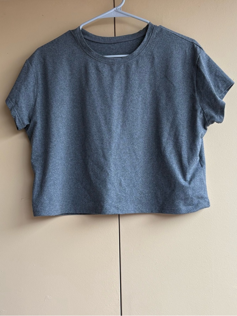 Gray semi cropped top